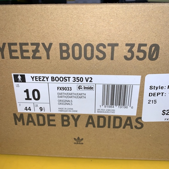 Adidas Yeezy Boost 350 V2 'Earth'(FX9033)M10W11.5 - Picture 5 of 5